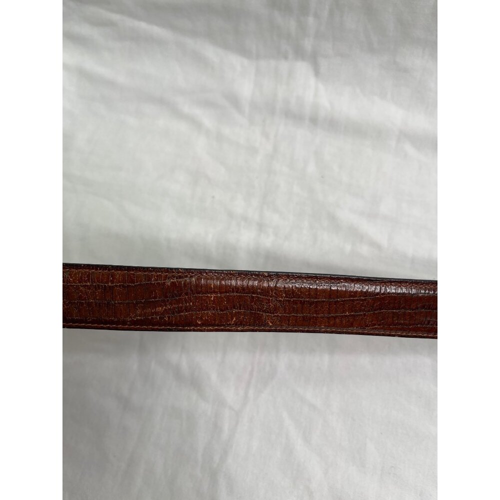 Trafalgar Brown Land Lizard Leather Belt Size 38 Handmade In Italy - Picture 7 of 9